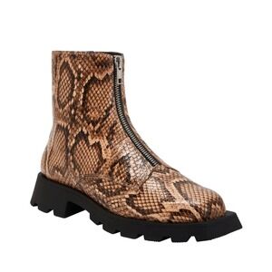 NIB Katy Perry Daarling Combat Boot True Taupe Multi Snake Print Women's Size‎ 6